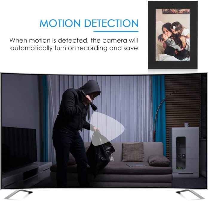 Hidden Camera, HD 1080P Photo Frame Spy Camera Home Security Wireless Mini Nanny Cam Video Recorder with Motion Detection for Home and Office, No WiFi Function No Audio - Image 2